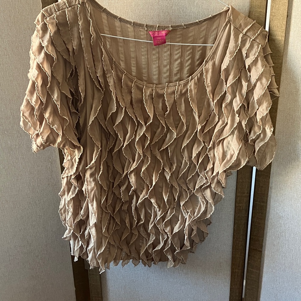 FINAL MARKDOWN Sunny Leigh Beige Blouse petite xl